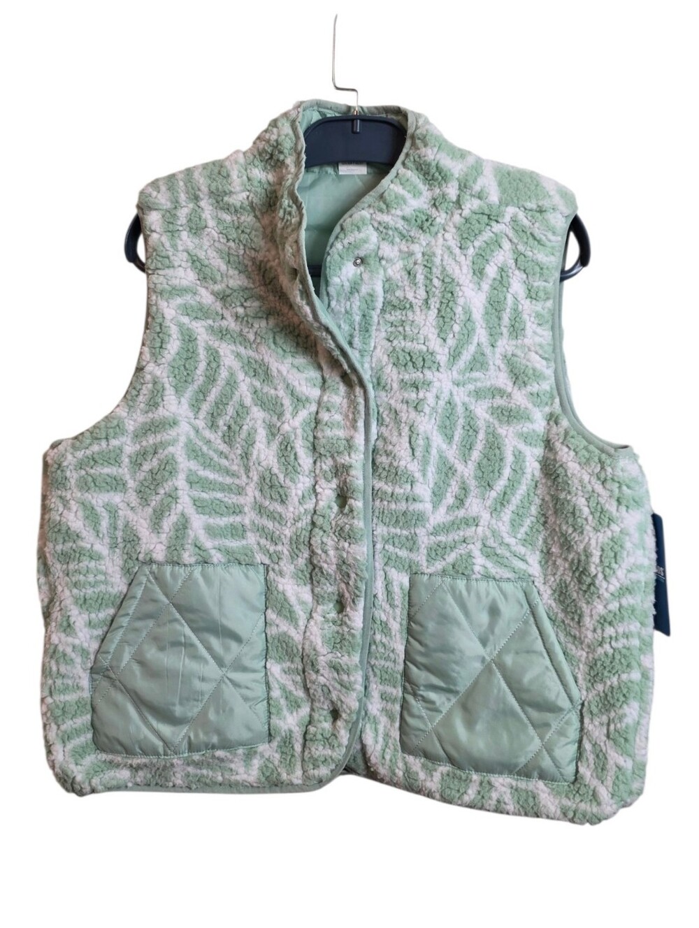 Reel Legends Women’s Medium Reversible Sherpa Fleece Vest Mint Green NWT - Picture 6 of 13